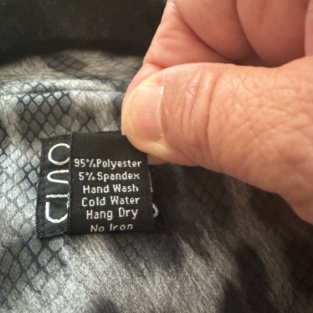 CLARA SUNWOO  Liquid Leather Gray Blazer with Leopard Print - Picture 5 of 5